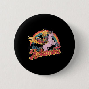 Macaron Rond 5 Cm Humoristique Ketamine Horse Urgence Funky Mental H