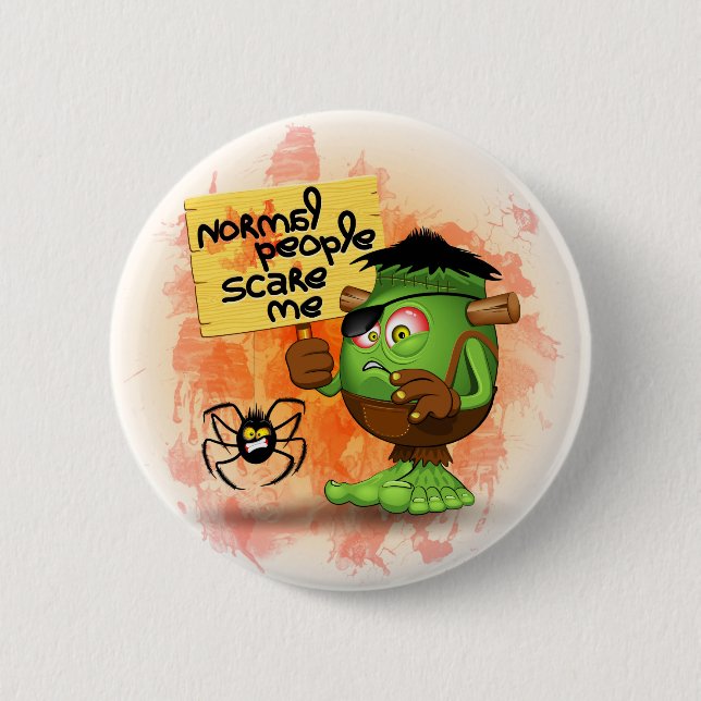 Macaron Rond 5 Cm Humorous Frankenstein (Devant)