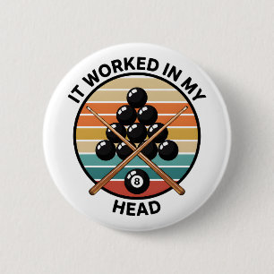 Macaron Rond 5 Cm Humour de billard Design de citation de joueur de 