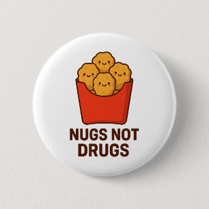 Macaron Rond 5 Cm Humour drôle de nuggets de poulet, Nugs pas de dro