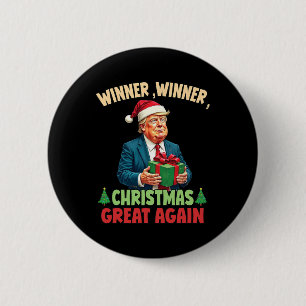 Macaron Rond 5 Cm Humour drôle Père Noël Trump gagnant Noël Gr
