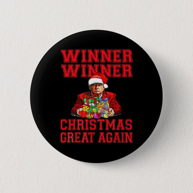 Macaron Rond 5 Cm Humour Drôle Trump gagnant Noël Grand Ag (Devant)