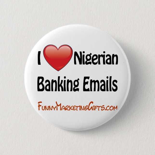 Macaron Rond 5 Cm Humour nigérien d'email d'opérations bancaires (Devant)