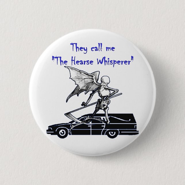 Macaron Rond 5 Cm Humour squelettique de Goth d'if et de faucheuse (Devant)