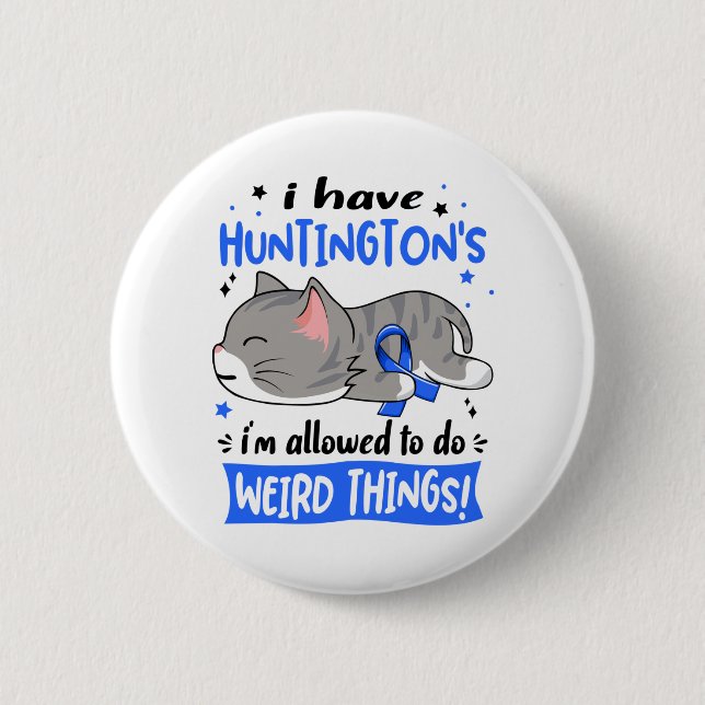 Macaron Rond 5 Cm Huntington's Awareness Month Ribbon Don (Devant)