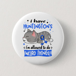 Macaron Rond 5 Cm Huntington's Awareness Month Ribbon Don