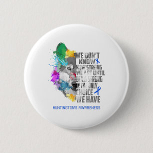 Macaron Rond 5 Cm Huntington's Awareness Ribbon Support Cadfts