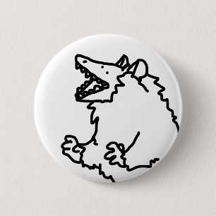 Macaron Rond 5 Cm hurlement du bouton d'opossum