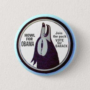 Macaron Rond 5 Cm Hurlement pour le bouton d'Obama (version)