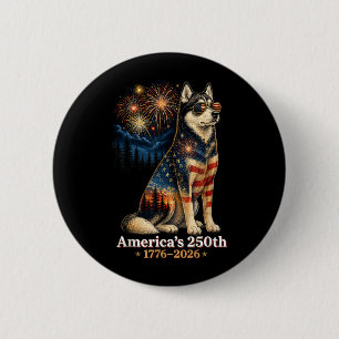 Macaron Rond 5 Cm Husky Aamericas 250e anniversaire 1776 2026