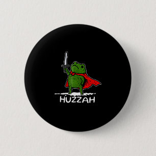 Macaron Rond 5 Cm Huzzah Grenouille Chevalier Citation Drôle d'Épée