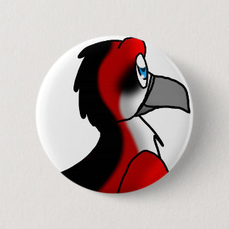 Macaron Rond 5 Cm Hybride rouge/noir/blanc d'oiseau