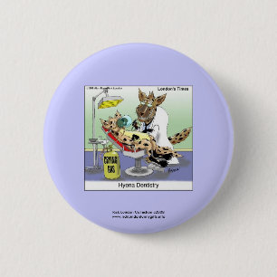 Macaron Rond 5 Cm Hyena Dentistry Cartoon Funny Novelty Button