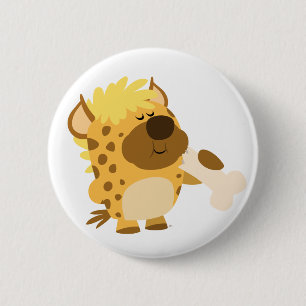 Macaron Rond 5 Cm Hyena, un joli dessin humoristique broyant un insi