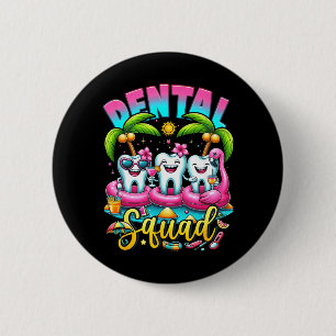 Macaron Rond 5 Cm Hygiéniste Dentaire Assistante Dentiste Été Heureu