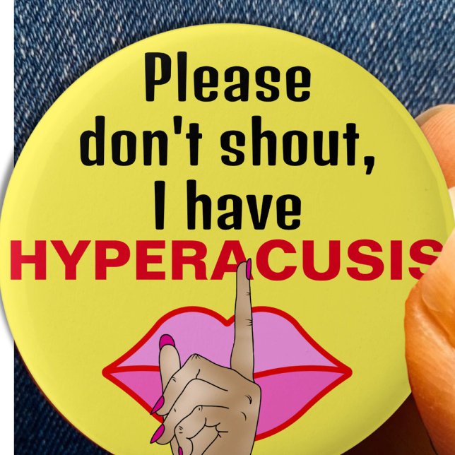 Macaron Rond 5 Cm Hyperacusis être silencieux bruit de silence (Créateur téléchargé)