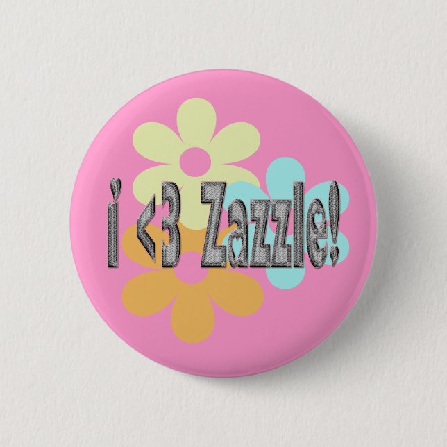 Macaron Rond 5 Cm I <3 Zazzle ! (Devant)