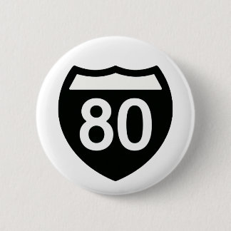 Macaron Rond 5 Cm I-80 Highway sign button design