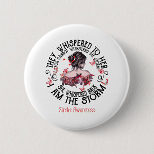 Macaron Rond 5 Cm I Am The Storm Stroke Awareness
