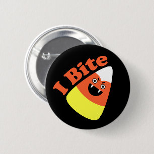 Macaron Rond 5 Cm I Bite Halloween Candy Corn Vampire