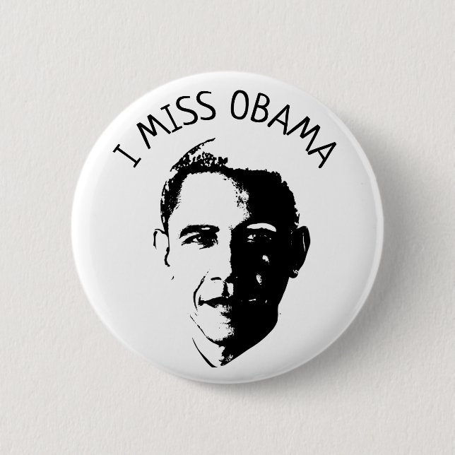 Macaron Rond 5 Cm I bouton de Mlle Barack Obama (Devant)