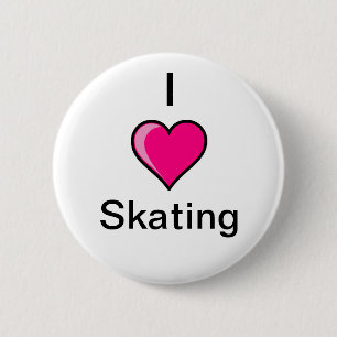 Macaron Rond 5 Cm I bouton de patinage de coeur
