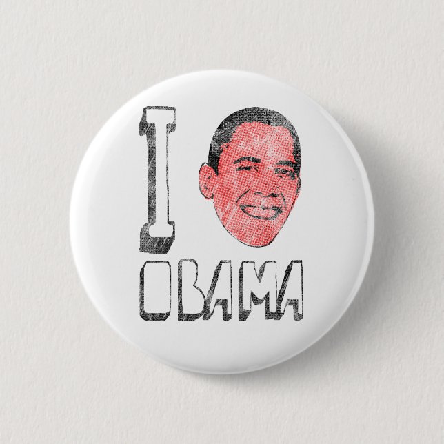 Macaron Rond 5 Cm I boutons d'Obama de coeur (Devant)