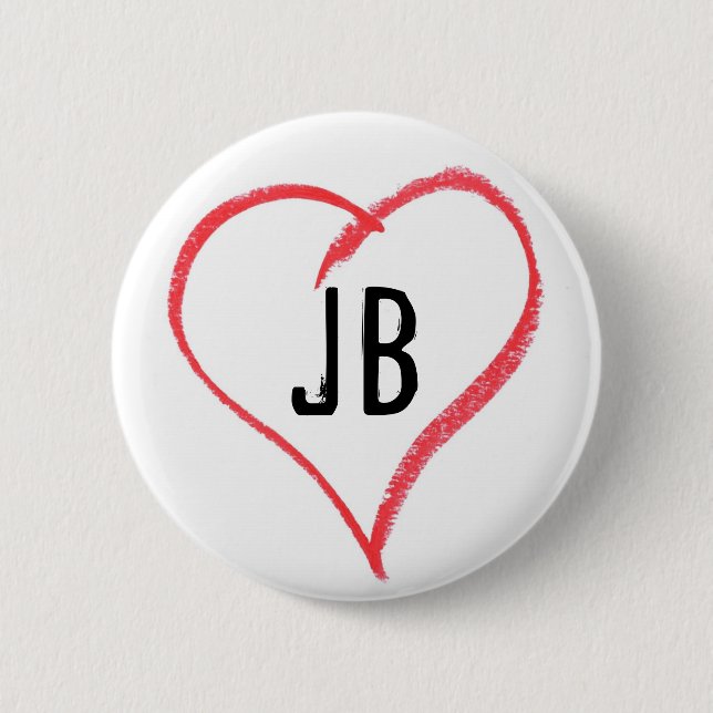 Macaron Rond 5 Cm I coeur JB (Devant)