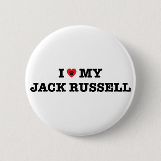 Macaron Rond 5 Cm I coeur mon bouton de Jack Russell