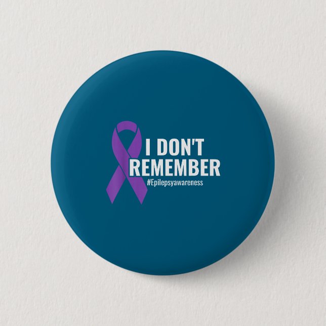 Macaron Rond 5 Cm I Don't Remember Purple Ribbon Elepsy Awareness  (Devant)
