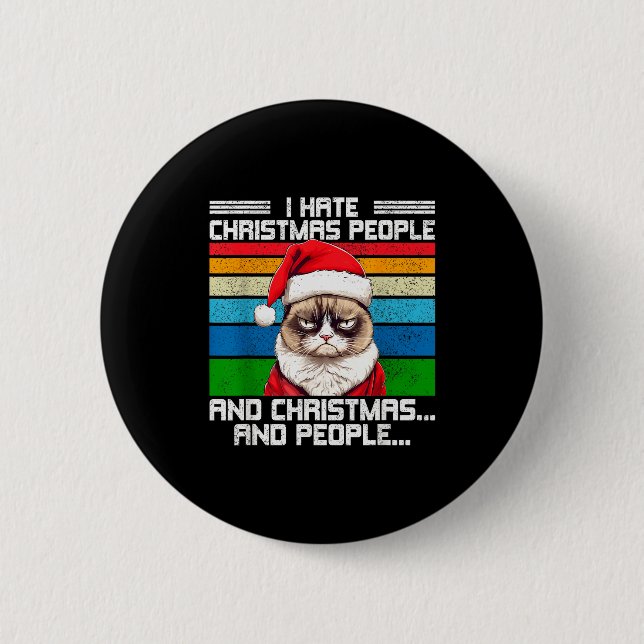 Macaron Rond 5 Cm I Hate Christmas Holidays Haters Black Uni-adults  (Devant)