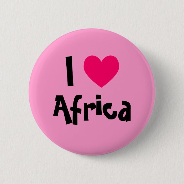 Macaron Rond 5 Cm I Heart Africa (Devant)