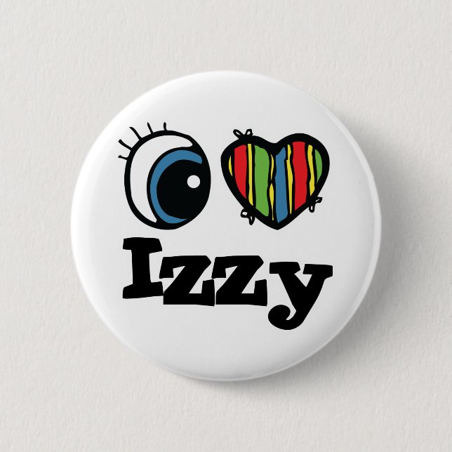 Macaron Rond 5 Cm I Heart (Amour) Izzy (Devant)