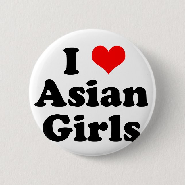 Macaron Rond 5 Cm I Heart Asian Girls (Devant)