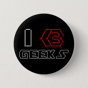 Macaron Rond 5 Cm I Heart Geek ASCII ART