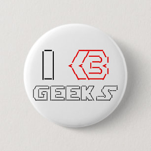 Macaron Rond 5 Cm I Heart Geek ASCII ART