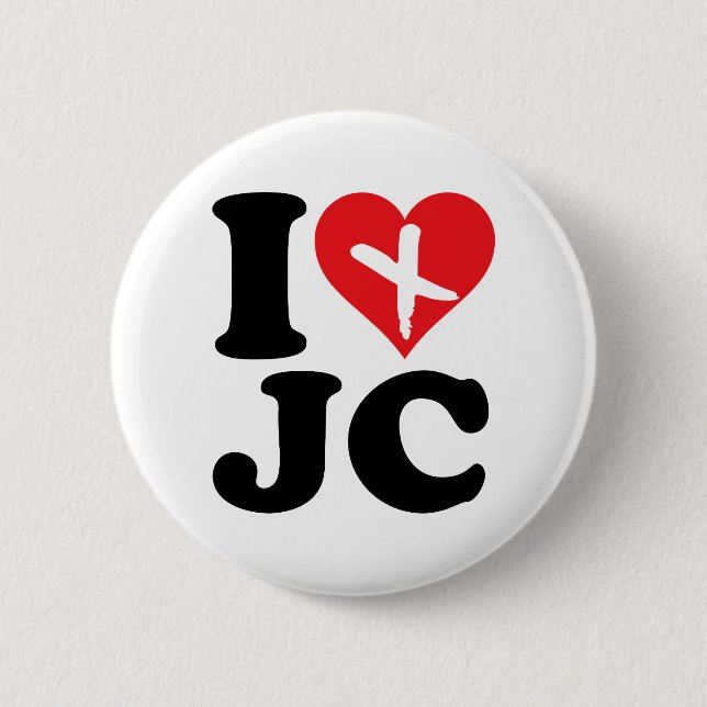 Macaron Rond 5 Cm I Heart JC (Devant)