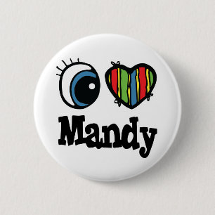 Macaron Rond 5 Cm I Heart (Love) Mandy