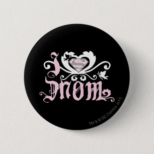 Macaron Rond 5 Cm I Heart Maman Rose