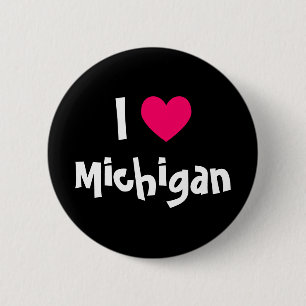 Macaron Rond 5 Cm I Heart Michigan