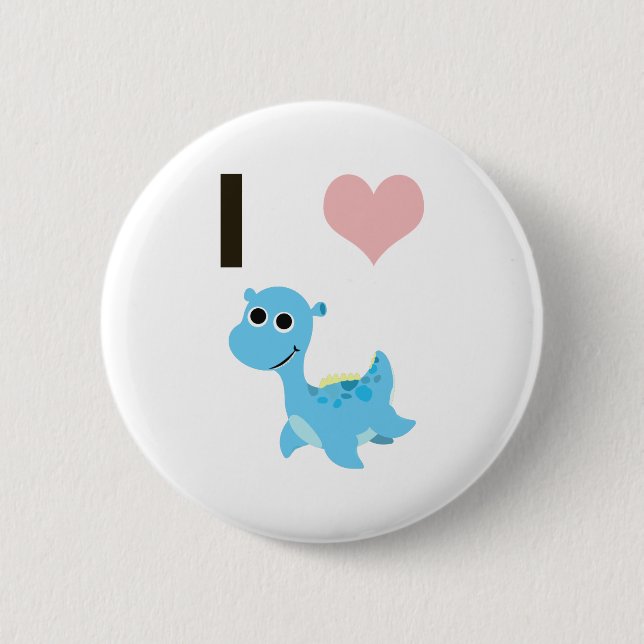 Macaron Rond 5 Cm I Heart Nessie (Devant)