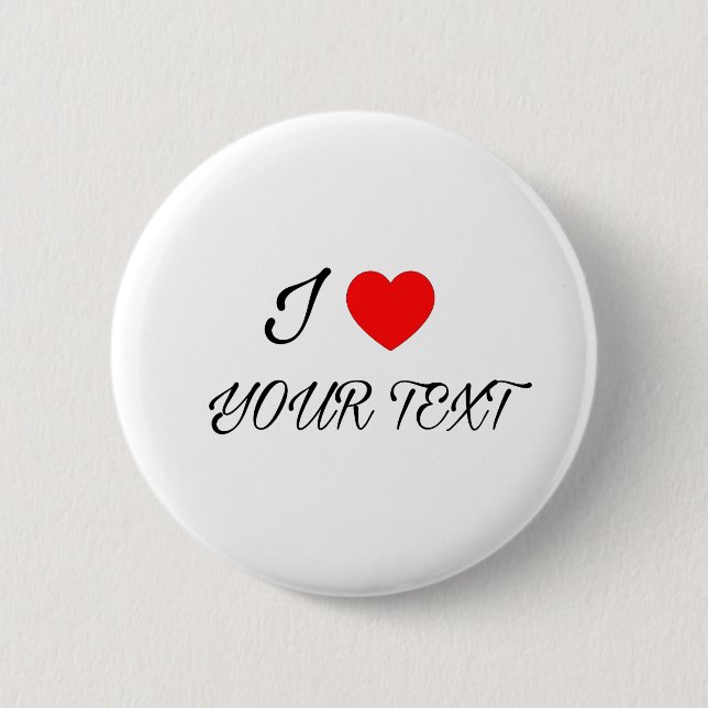 Macaron Rond 5 Cm I heart your text (Devant)
