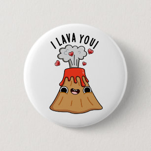 Macaron Rond 5 Cm I Lava You Funny Volcano Pun