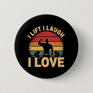 Macaron Rond 5 Cm I Lift I Lauder I Love Retro Muscle Gym Porter Poi