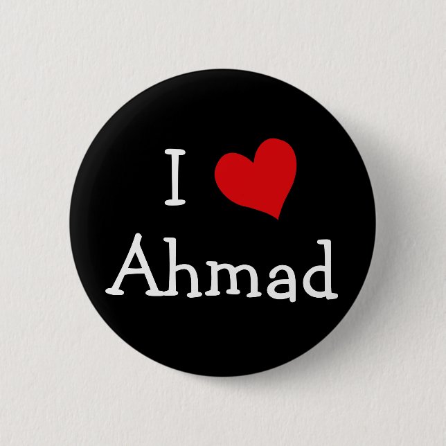 Macaron Rond 5 Cm I Love Ahmad (Devant)
