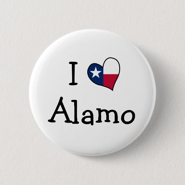 Macaron Rond 5 Cm I Love Alamo (Devant)