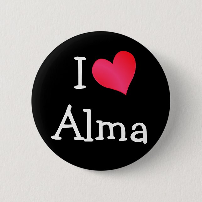 Macaron Rond 5 Cm I Love Alma (Devant)