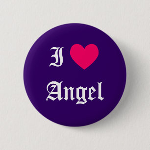 Macaron Rond 5 Cm I Love Angel
