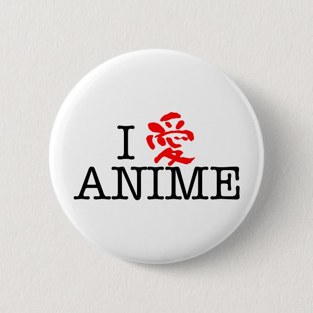 Macaron Rond 5 Cm I Love Anime (Devant)