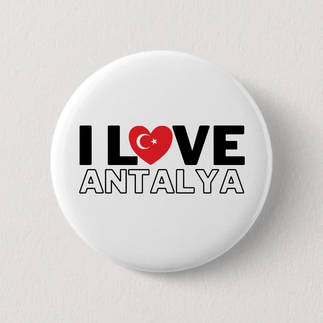 Macaron Rond 5 Cm I Love Antalya - For the true Antalyans! (Devant)